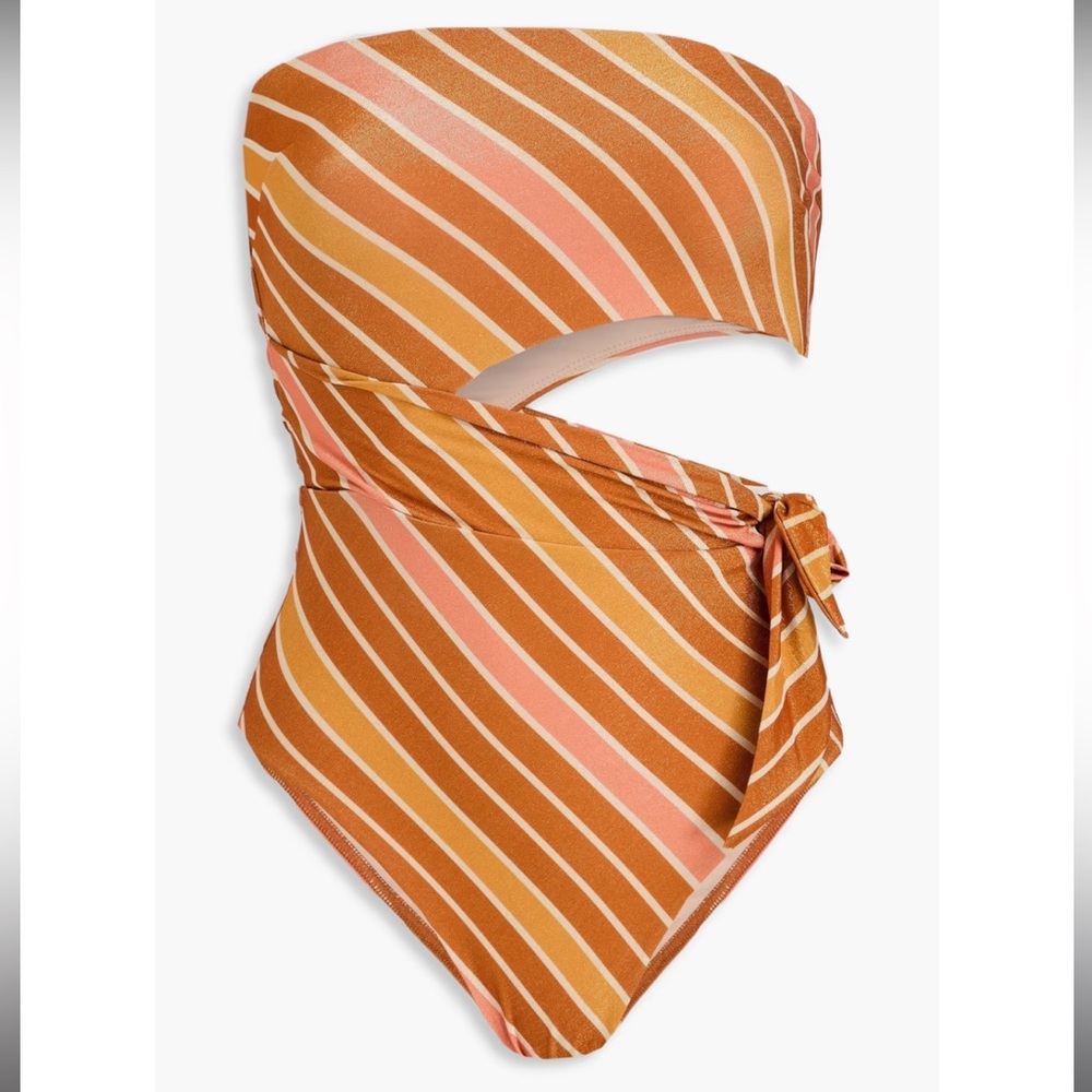 Zimmermann Striped Cutout One-Piece Swimsuit